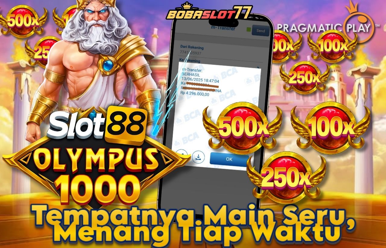 Selamat kepada user id : cnd****ey Wede Rp 4,296,000 di Game SLOT88 OLYMPUS 1000 PRAGMATIC PLAY Cair Gk Sampe 1 Menit! Menang Mudah di Gacorplay77	